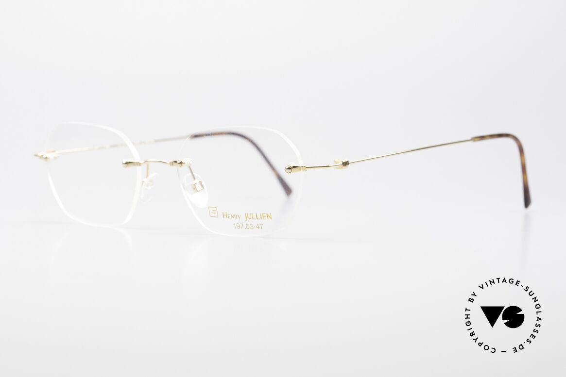 Henry Jullien Melrose 4000 Randlose Vintage Brille 90er, eine echte Qualitätsfassung; zudem zeitlos unisex, Passend für Herren und Damen