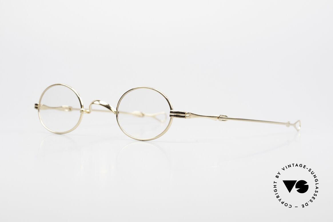 Lunor I 04 Telescopic XS Brille Oval Teleskop Gold, Brillendesign in Anlehnung an frühere Jahrhunderte, Passend für Herren und Damen
