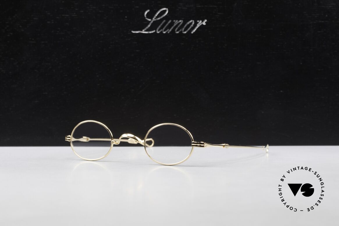 Lunor I 04 Telescopic XS Brille Oval Teleskop Gold, Größe: extra small, Passend für Herren und Damen