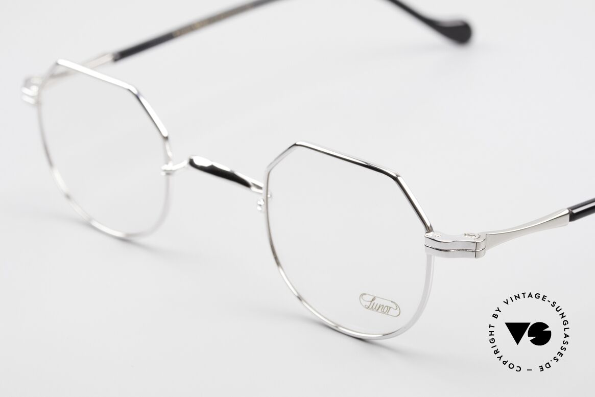 Lunor II A 18 Eckige Panto Brille Platin, extrem hochwertig platin-plattiert; TOP-Qualität!, Passend für Herren und Damen