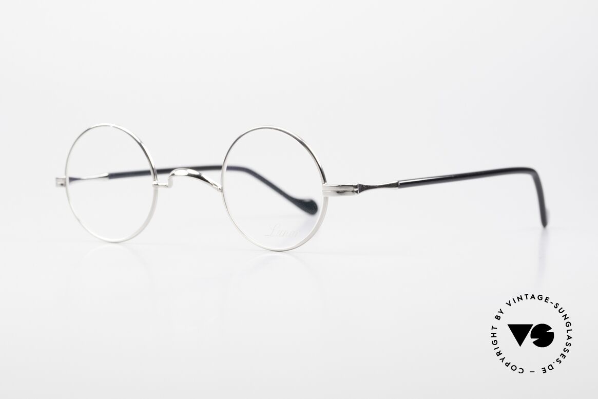 Lunor II A 12 Runde Vintage Brille Platin, extrem hochwertig platin-plattiert; TOP-Qualität!, Passend für Herren und Damen