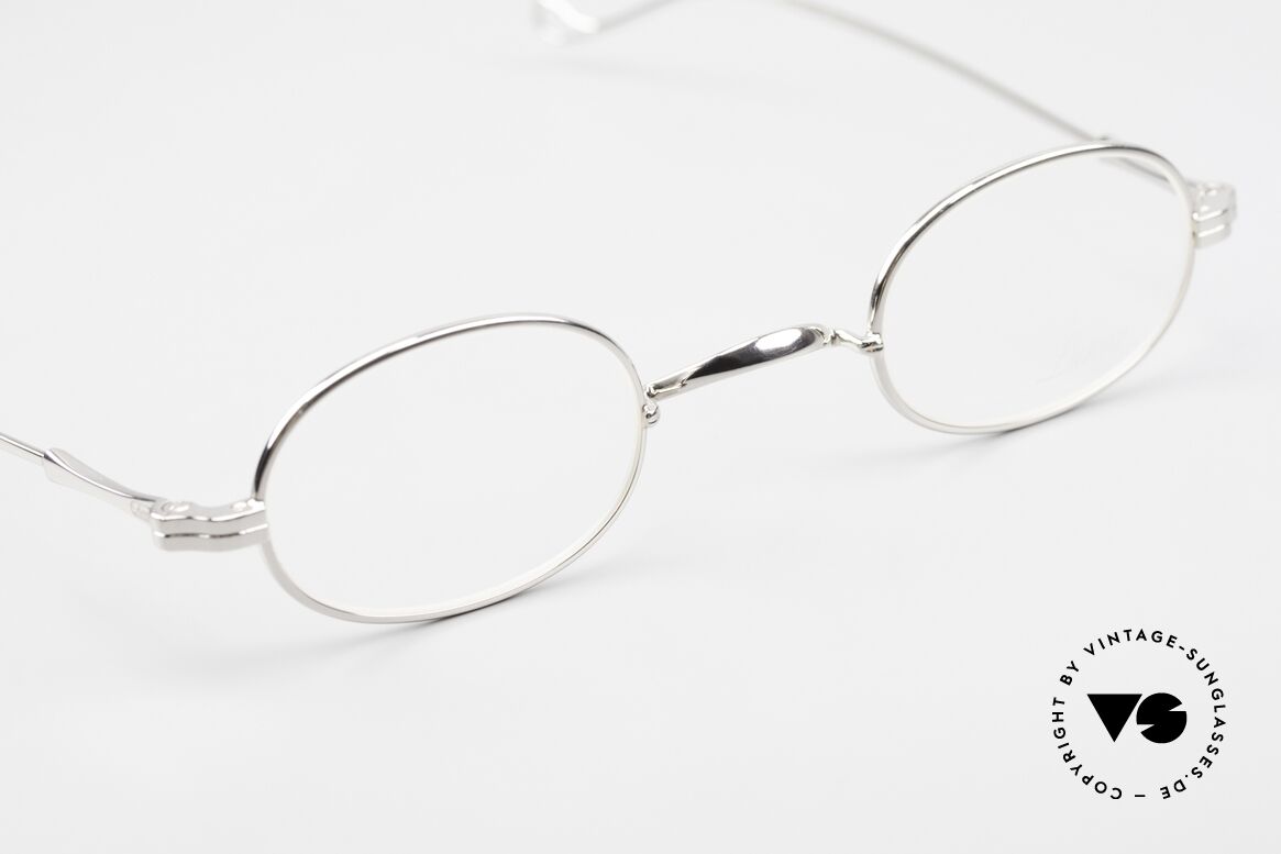 Lunor II 08 Kleine Ovale Brille Platin, altes, ungetragenes LUNOR Einzelstück (RARITÄT!), Passend für Herren und Damen