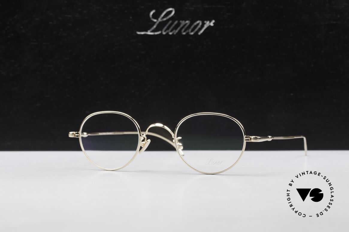 Lunor V 108 Pantobrille Titanium Vergoldet, Größe: medium, Passend für Herren