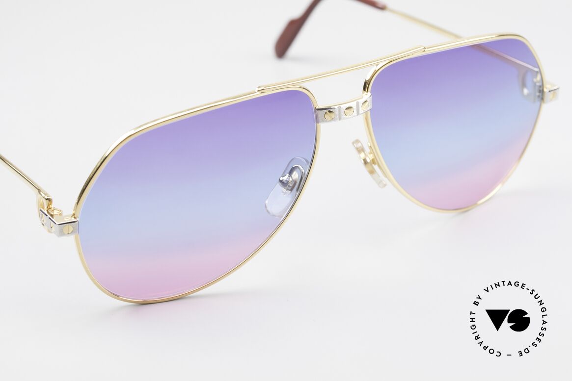 Cartier Vendome Santos - M Unikat Sammler Sonnenbrille, 80er-Gläser mit dreifach Verlauf (typisch für die 80er), Passend für Herren und Damen