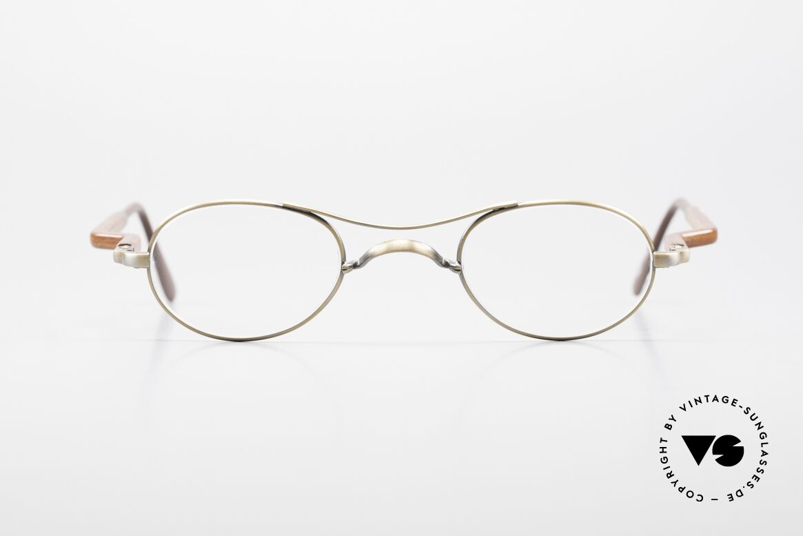 Gold & Wood 352 Luxus Holzbrille Oval 1990er, GOLD & WOOD Paris Brille, 352-33 in Größe 44-24, Passend für Herren und Damen