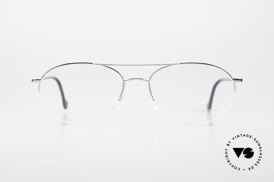 S.T. Dupont D116 Nylor Aviator Brille 2000er, halb-rahmenlose (Nylor) Herrenbrille: Aviator-Design, Passend für Herren