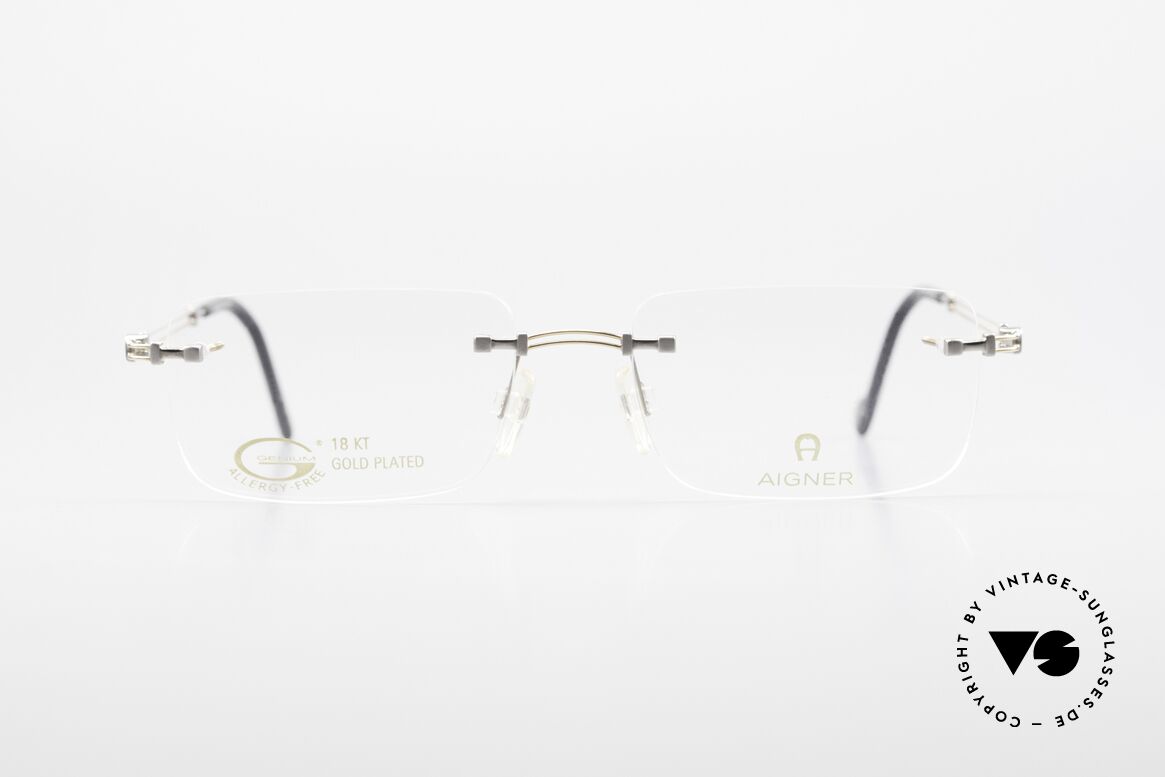 Aigner EA496 Randlose 90er Vintage Brille, randlose Aigner VINTAGE Brille, EA496, Gr. 54/18, 140, Passend für Herren
