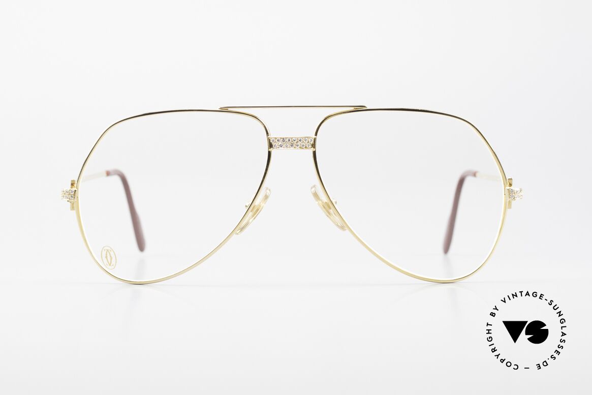 Cartier Grand Pavage Diamanten Brille 18kt Echtgold, Echtgold-Fassung (18kt / 750) mit gefassten Diamanten, Passend für Herren