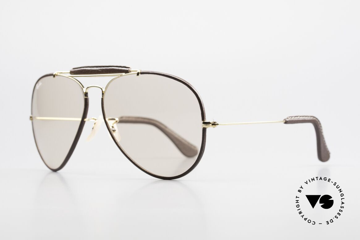 Ray Ban Outdoorsman II Leder Sonnenbrille Automatik, mit original B&L Mineralgläsern inkl. der B&L Gravur, Passend für Herren
