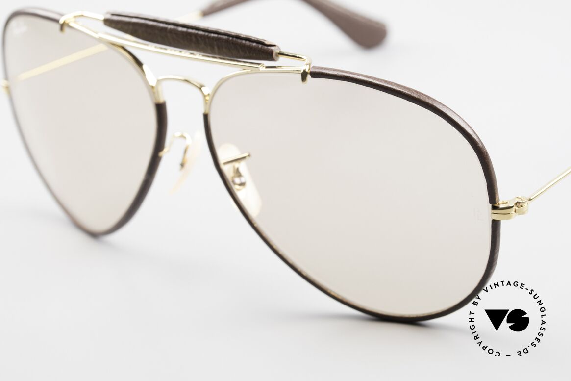 Ray Ban Outdoorsman II Leder Sonnenbrille Automatik, Changeable-Gläser verdunkeln bei Sonne automatisch!, Passend für Herren