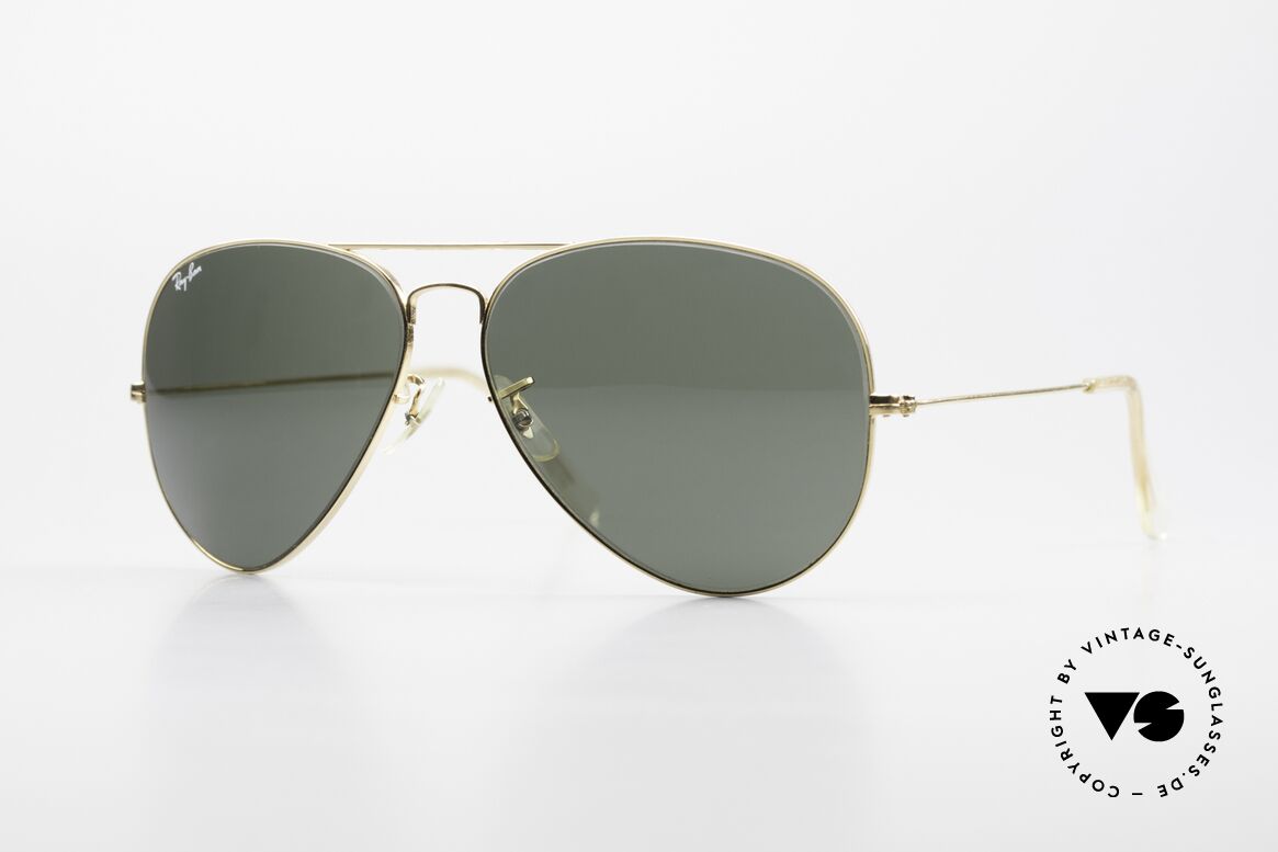 Ray Ban Large Metal II 80er Pilotenbrille Aviator, legendäre Ray-Ban USA B&L Pilotensonnenbrille, Passend für Herren