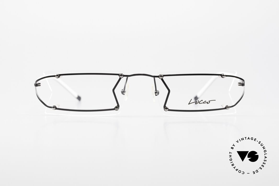 Locco Pinot Verrückte 90er DesignerBrille, Locco Pinot 53-18, "verrückte" randlose 90er Brille, Passend für Herren und Damen