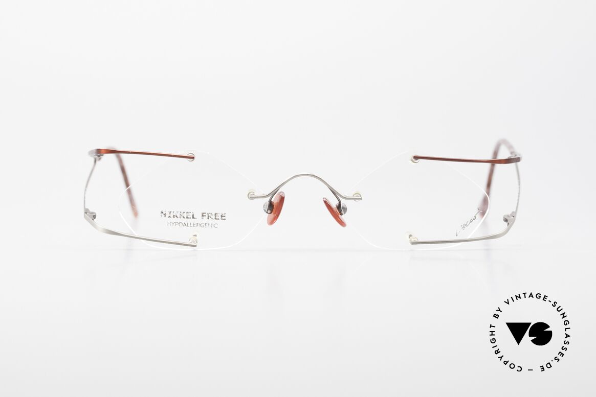 Locco Stars C Crazy Designer RandlosBrille, Locco Stars 44-20, "verrückte" randlose 90er Brille, Passend für Herren und Damen