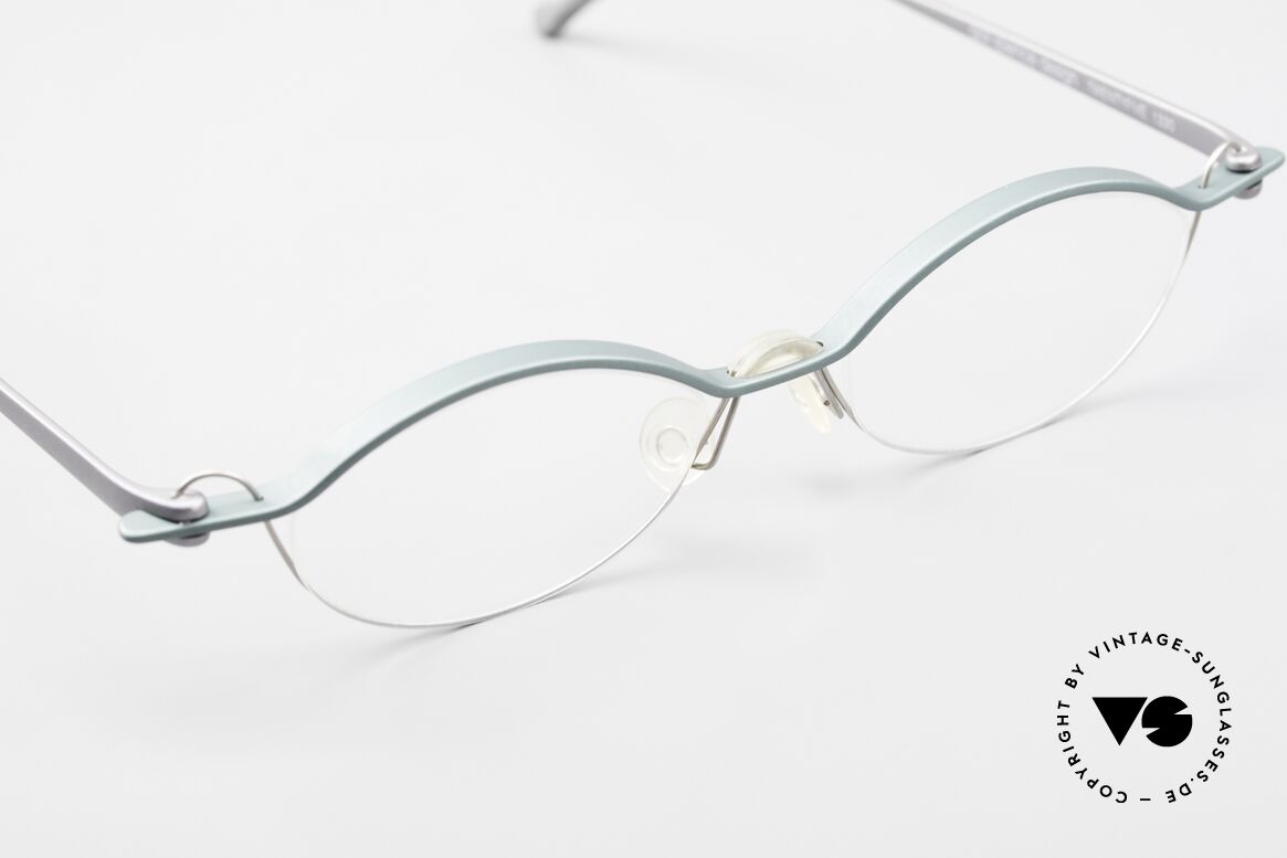 ProDesign No25 Gail Spence Aluminium Brille, grandioses ungetragenes Einzelstück; 90er Jahre, Passend für Herren und Damen