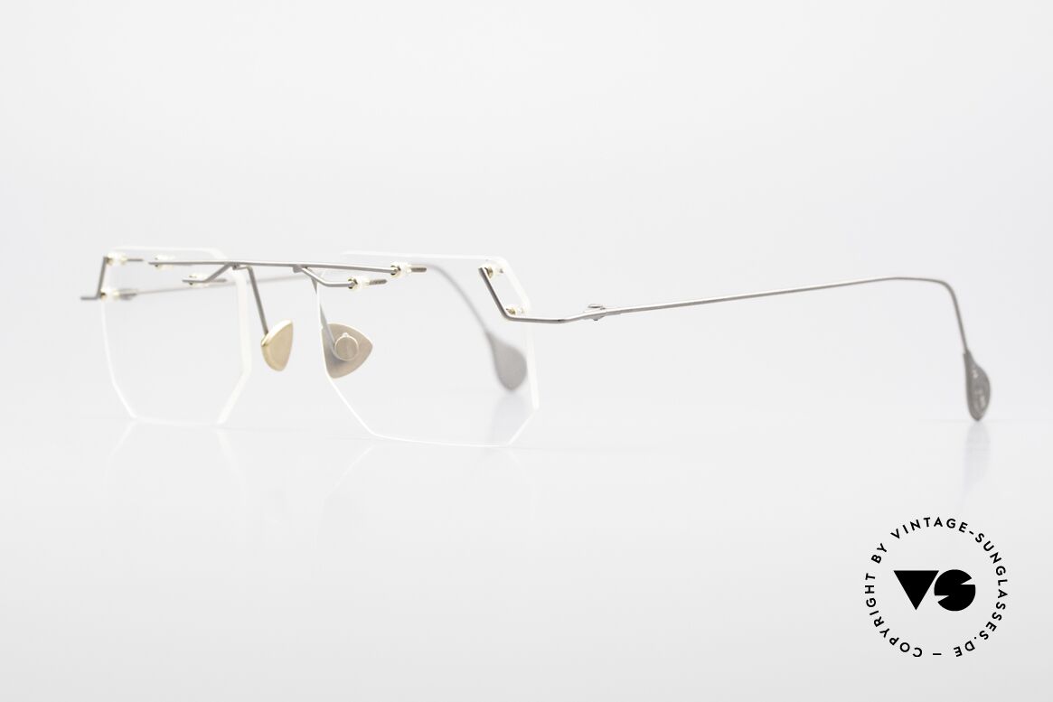 Paul Chiol 09 Kunstvolle Randlosbrille 90er, filigran ausgeklügelte Formen; schlichtweg mondän, Passend für Herren und Damen