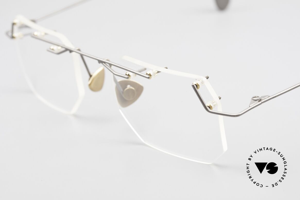 Paul Chiol 09 Kunstvolle Randlosbrille 90er, die Fassung ist für optische Gläser gemacht, ABER:, Passend für Herren und Damen