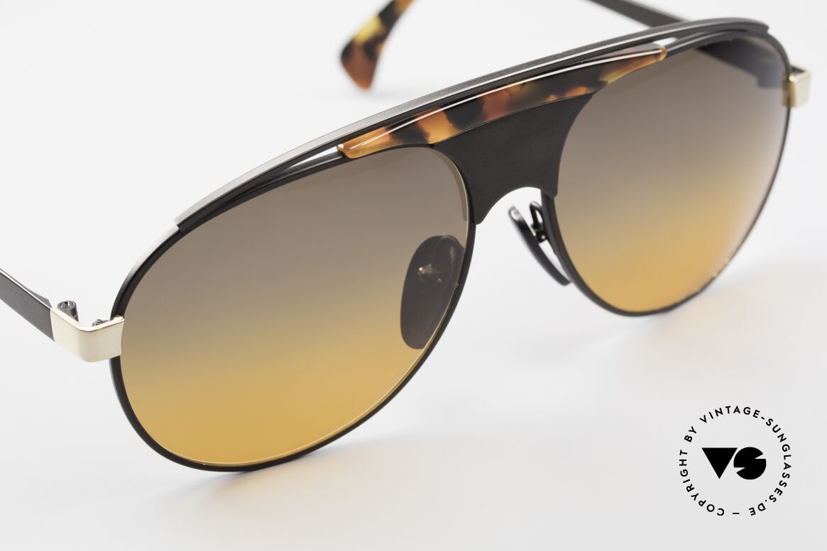 Alain Mikli 634 / 0015 Lenny Kravitz Sonnenbrille, ungetragene Rarität in schwarz / schildpatt  & gold, Passend für Herren
