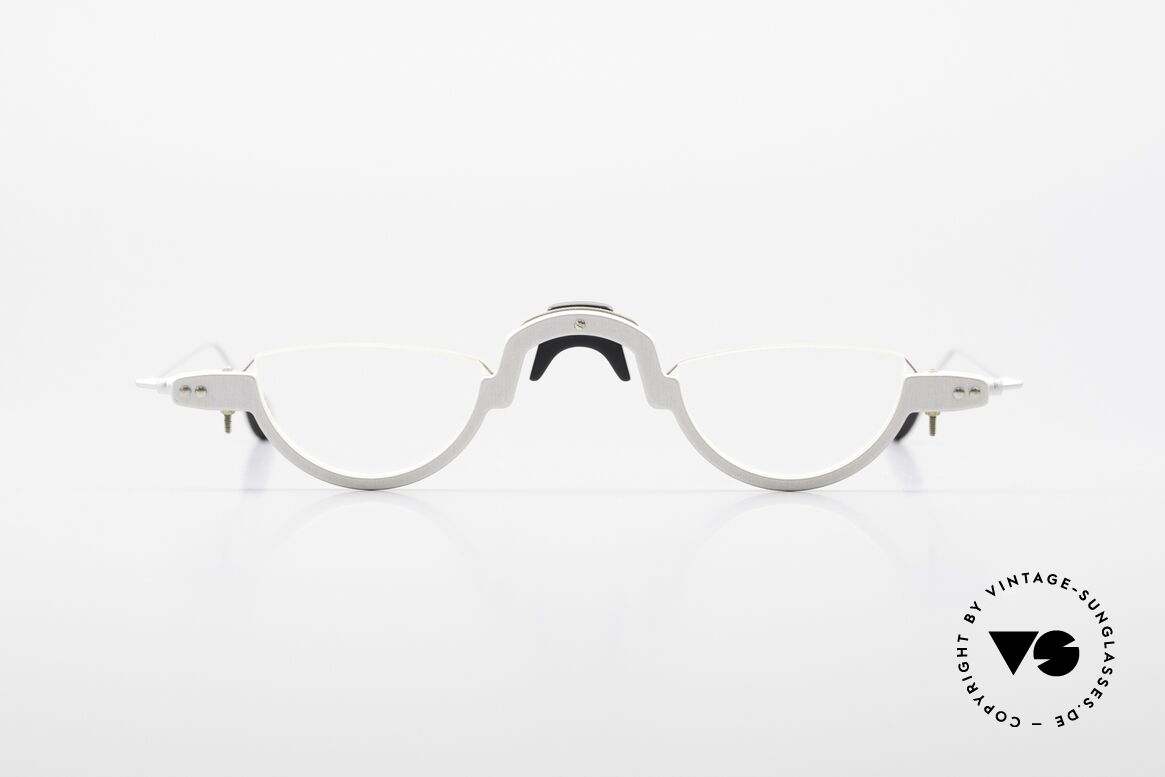 MDG Bauhaus 5005 Minimalistische Alubrille 90er, MDG 5005: minimalistische Lesebrille im Bauhaus Stil, Passend für Herren und Damen