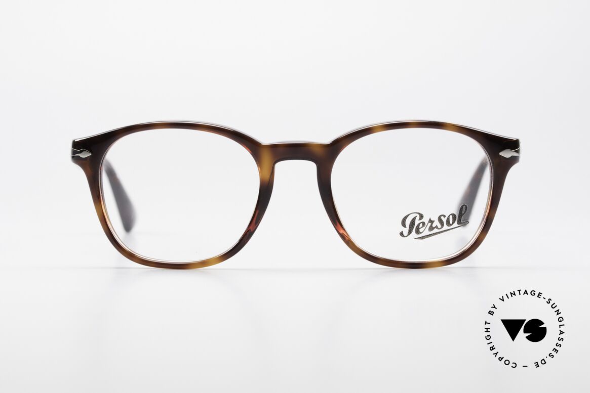 Persol 3122 Klassische Brille Eckig Panto, elegante PERSOL Brille mit flexiblen Scharnieren, Passend für Herren und Damen