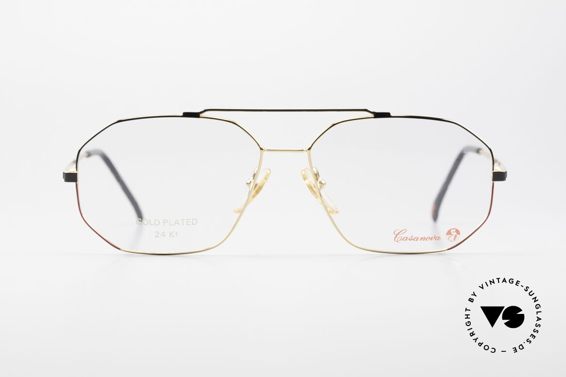 Casanova AC3 24KT Vergoldet Aviator Style, eine der seltenen vintage Herrenbrillen von Casanova, Passend für Herren