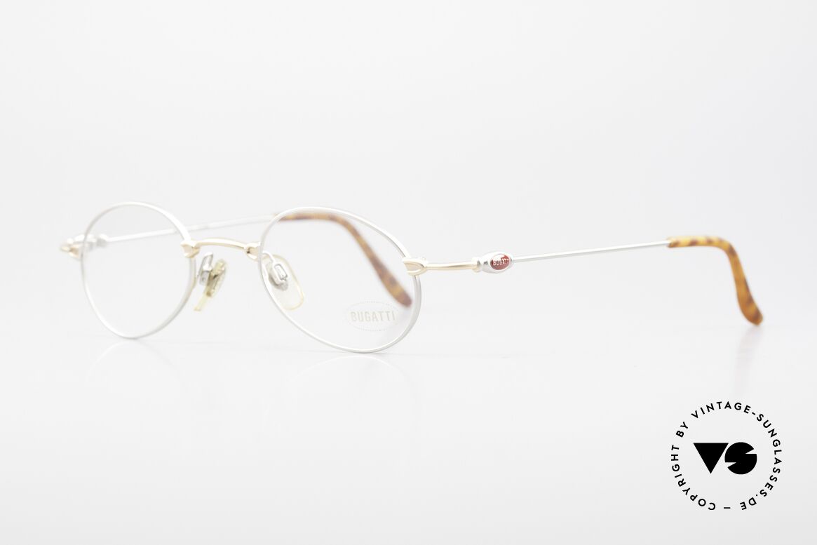 Bugatti 10759 Vintage Brille Herren 90er, klassische, zeitlose Brillenform (bicolor: gold & silber), Passend für Herren