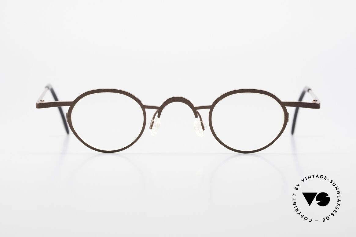 Theo Belgium Pat Trendsetter Vintage Brille 90s, Theo Belgium Brille, Unisex-Brille in braun-metallic, Passend für Herren und Damen