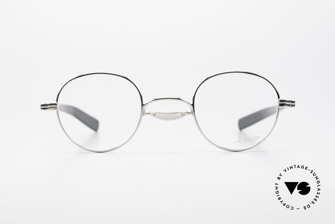 Lunor Swing A 32 Panto Vintage Brille Mit Schwing Steg, Größe 41-25, PP = platin plattiert, mit Swing-Steg, Passend für Herren und Damen