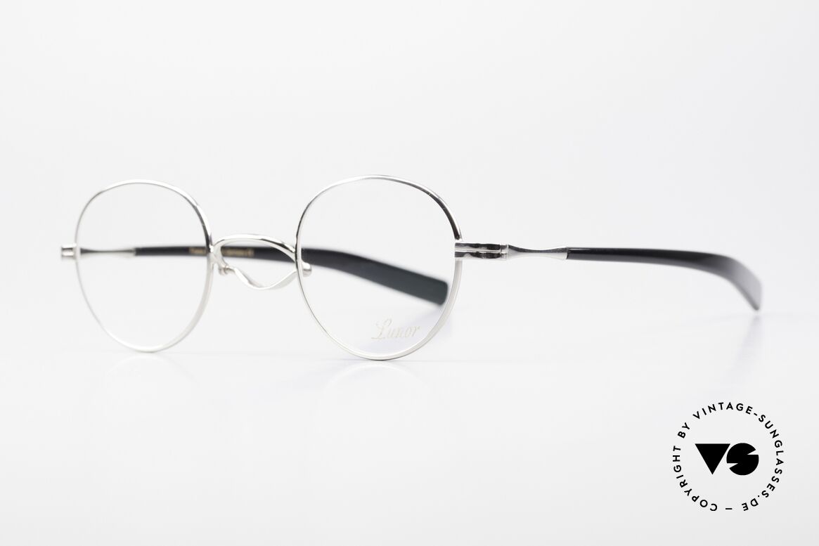 Lunor Swing A 32 Panto Vintage Brille Mit Schwing Steg, handgefertigt in Deutschland und mit Acetatbügeln, Passend für Herren und Damen