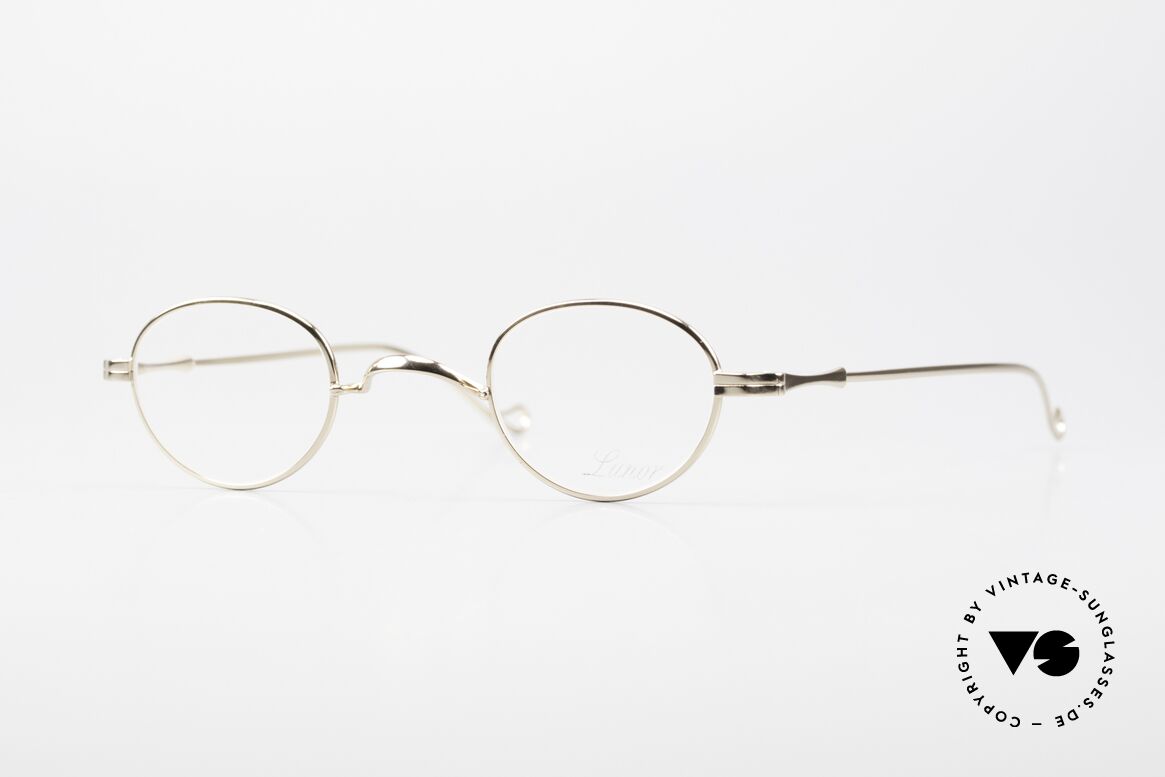 Lunor II 03 Kleine Unisex Brille Vergoldet, extra kleine vintage Metallbrille der LUNOR II Serie, Passend für Herren und Damen