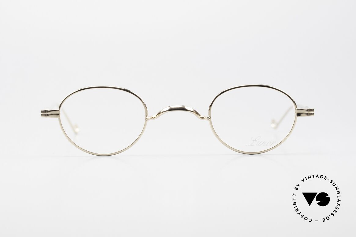 Lunor II 03 Kleine 90er Brille Vergoldet, vergoldete Fassung mit anpassbaren Metallbügeln, Passend für Herren und Damen