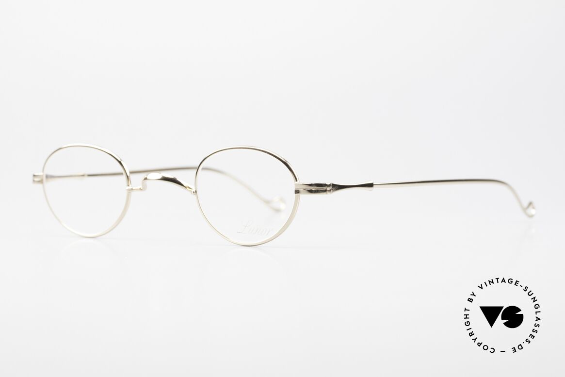 Lunor II 03 Kleine 90er Brille Vergoldet, Modell in Größe 37,5/26; für große Stärken geeignet, Passend für Herren und Damen