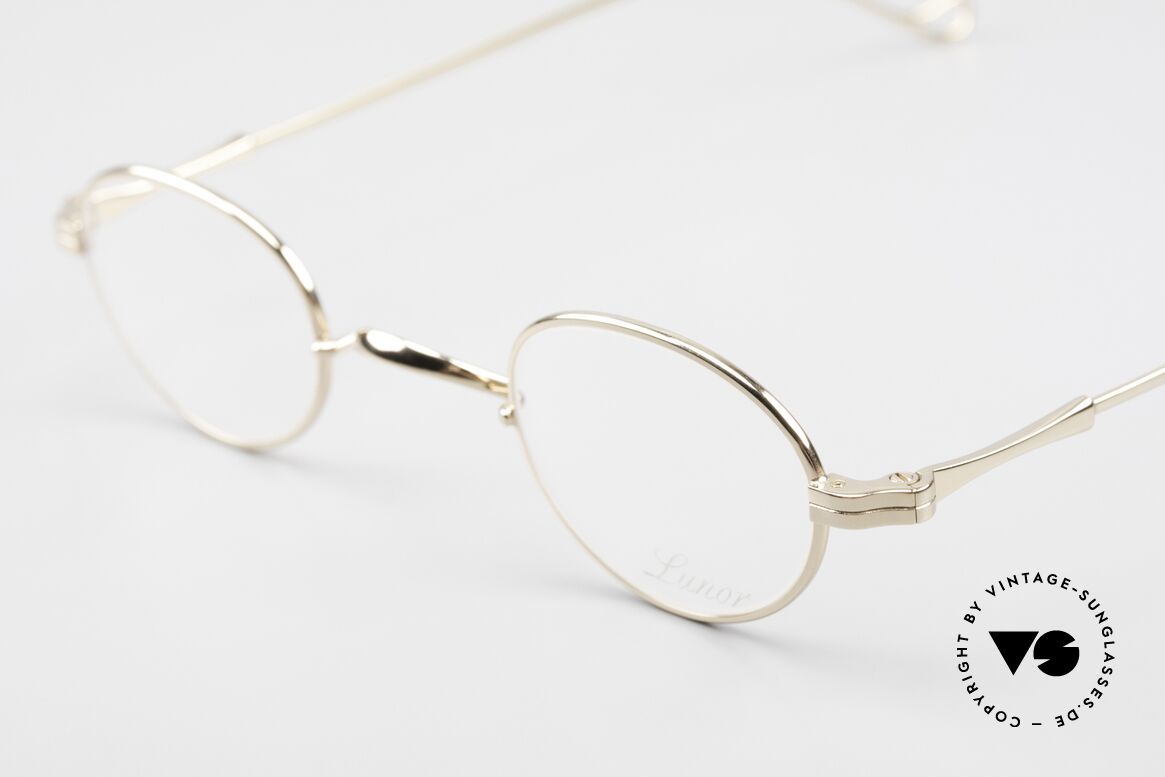 Lunor II 03 Kleine 90er Brille Vergoldet, Brillen-Design in Anlehnung an frühere Jahrhunderte, Passend für Herren und Damen
