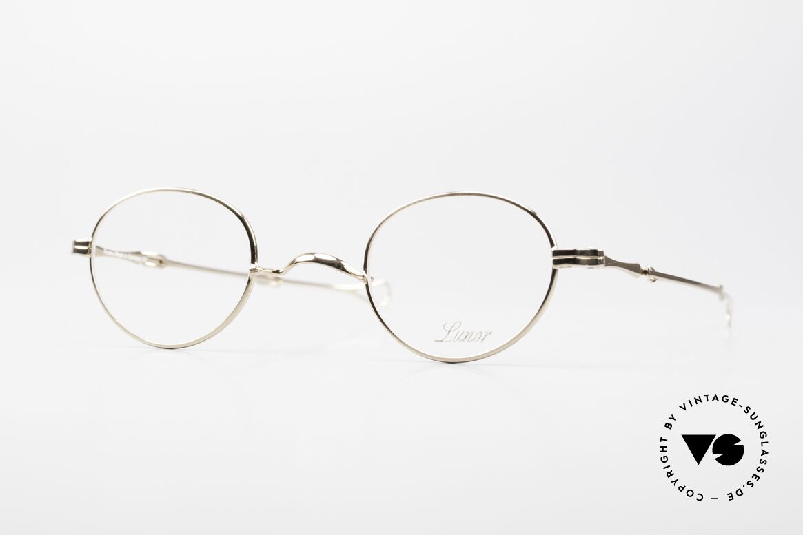 Lunor I 20 Telescopic Schiebebügel Vergoldet 22kt, alte LUNOR Teleskopbrille oder auch Schiebe-Brille, Passend für Herren und Damen