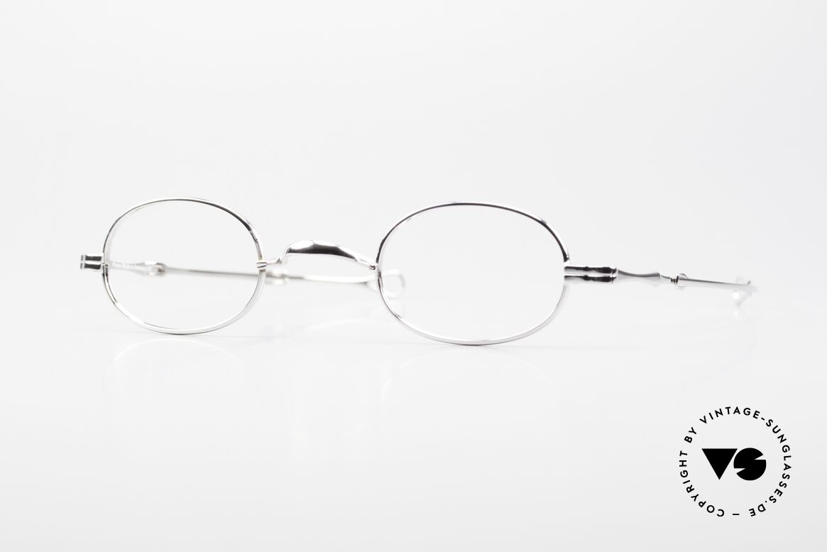 Lunor I 08 Telescopic Vintage Brille Platin Plattiert, alte, ovale Lunor Brille mit Teleskop-Schiebebügeln, Passend für Herren und Damen