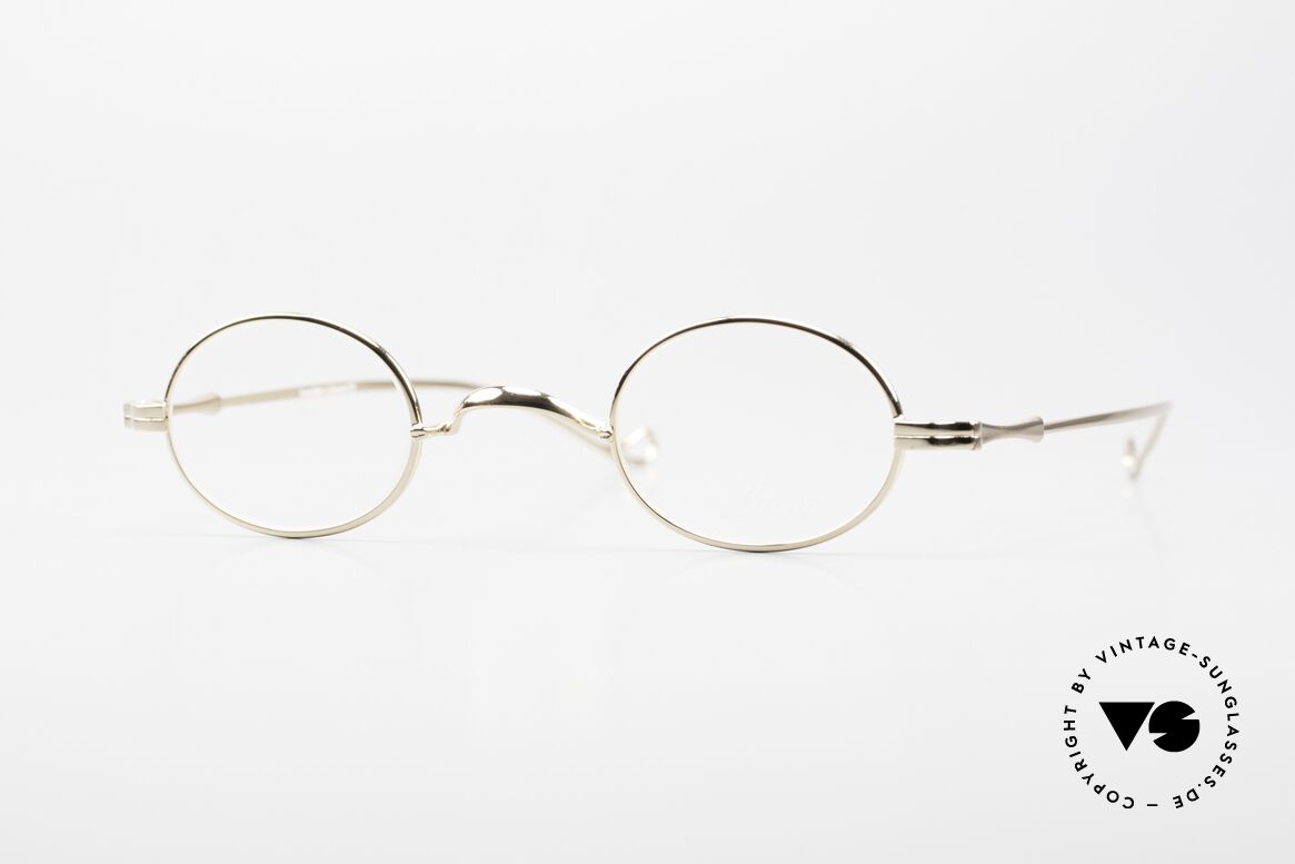 Lunor II 04 Ovale XS Brille Gold Plated, extra kleine ovale vintage Brille der LUNOR II Serie, Passend für Herren und Damen