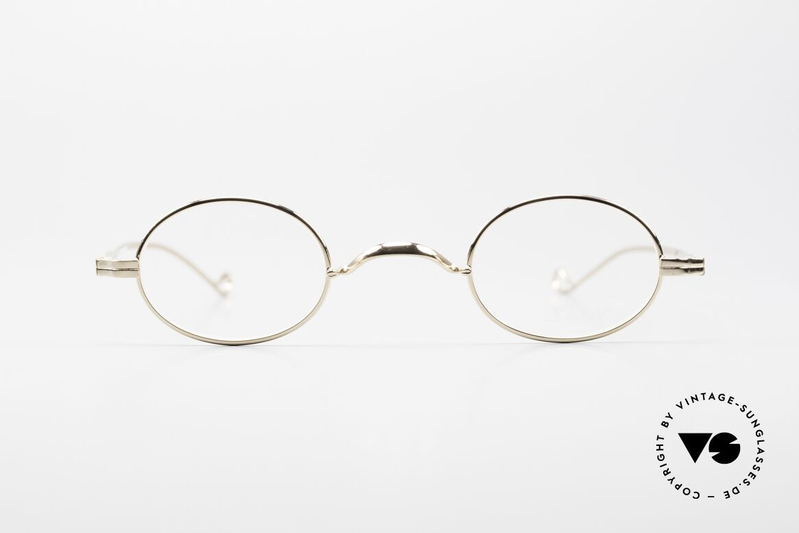 Lunor II 04 Ovale XS Brille Gold Plated, vergoldete Vollrandbrille (fühlbare Spitzenqualität), Passend für Herren und Damen