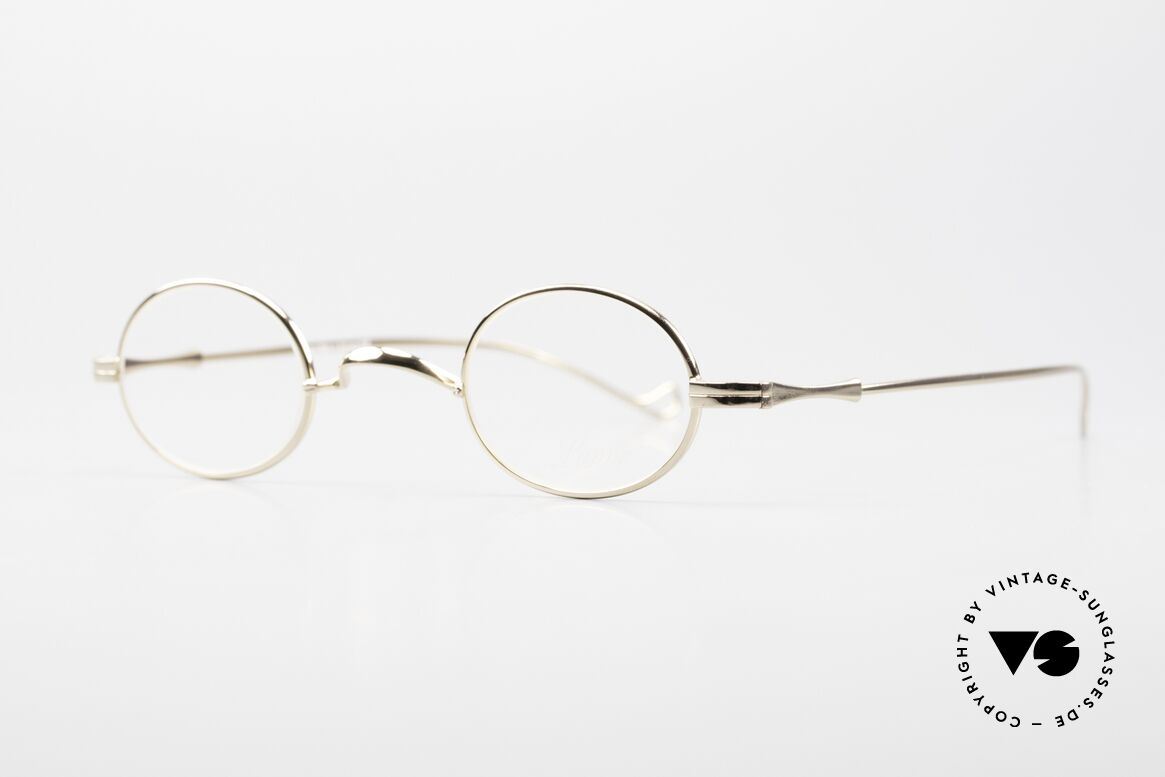 Lunor II 04 Ovale XS Brille Gold Plated, Fassung in Größe 37/25; für große Stärken geeignet, Passend für Herren und Damen