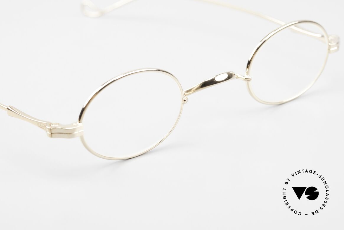 Lunor II 04 Ovale XS Brille Gold Plated, altes, ungetragenes LUNOR Original mit dem W-Steg, Passend für Herren und Damen