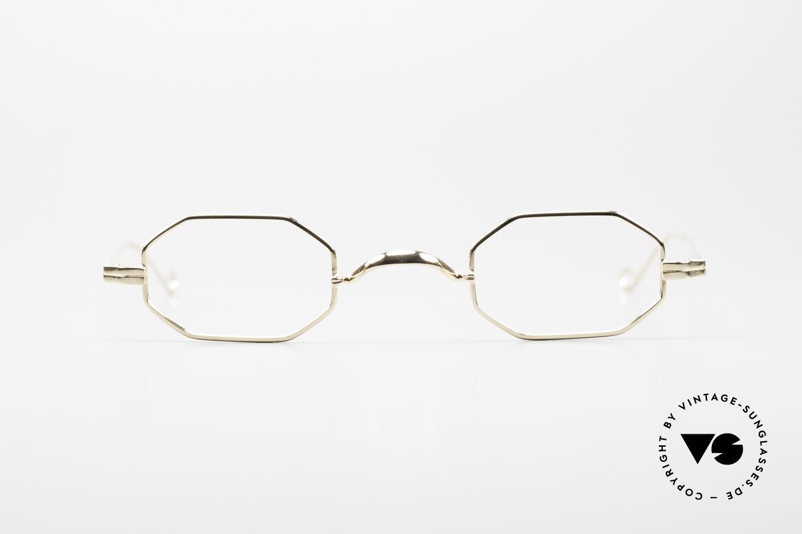Lunor II 01 Achteckige Brille Gold Plated, kleine achteckige vintage Brille der LUNOR II Serie, Passend für Herren und Damen