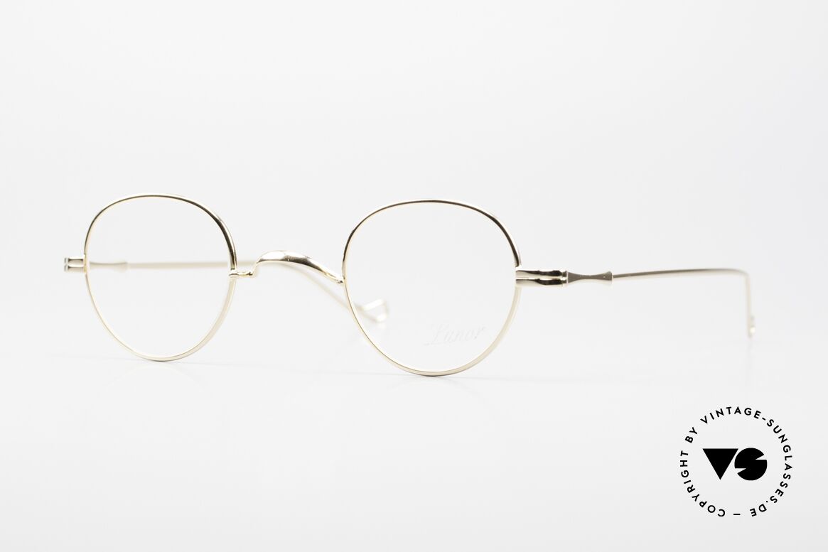 Lunor II 15 Alte Panto Brille Gold Plated, vintage Brille im Panto-Design der LUNOR II Serie, Passend für Herren und Damen
