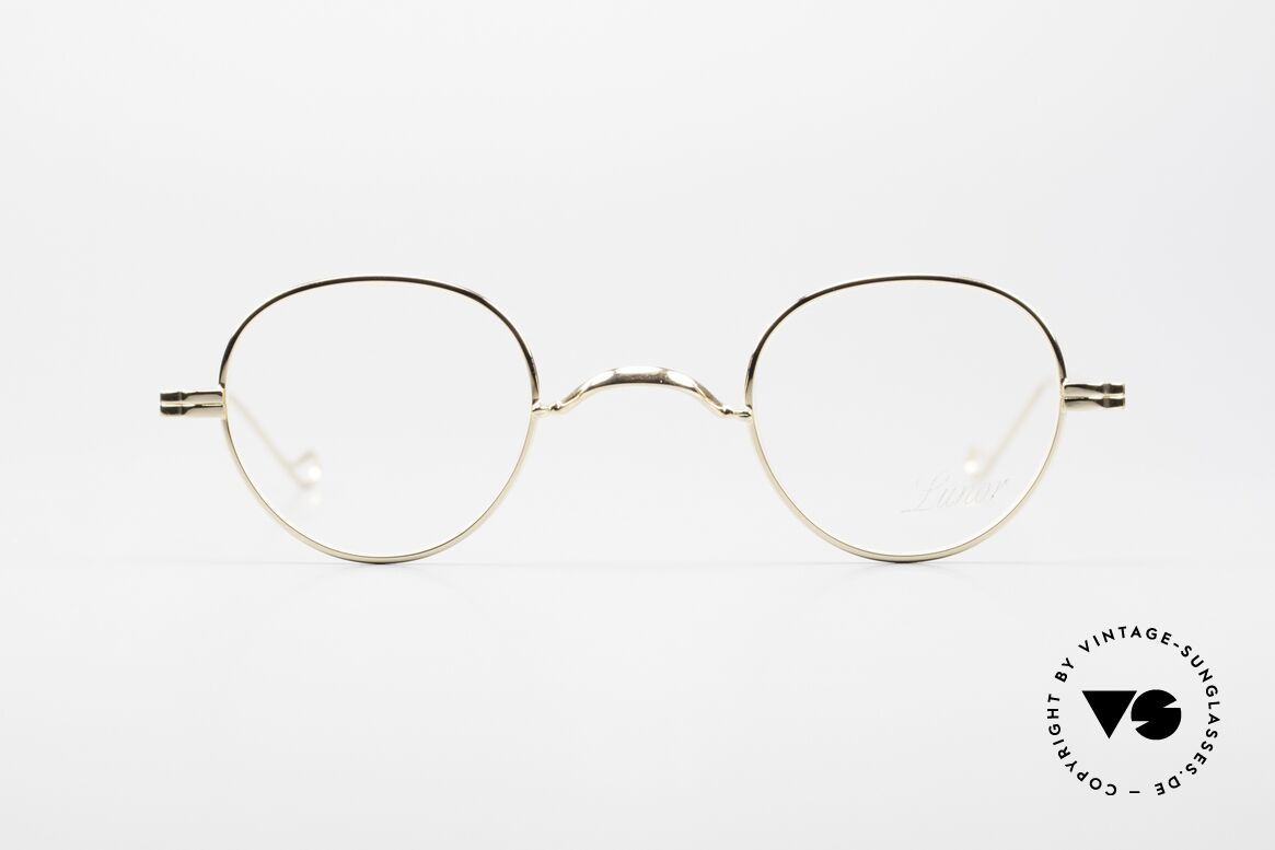 Lunor II 15 Alte Panto Brille Gold Plated, vintage Brille im Panto-Design der LUNOR II Serie, Passend für Herren und Damen