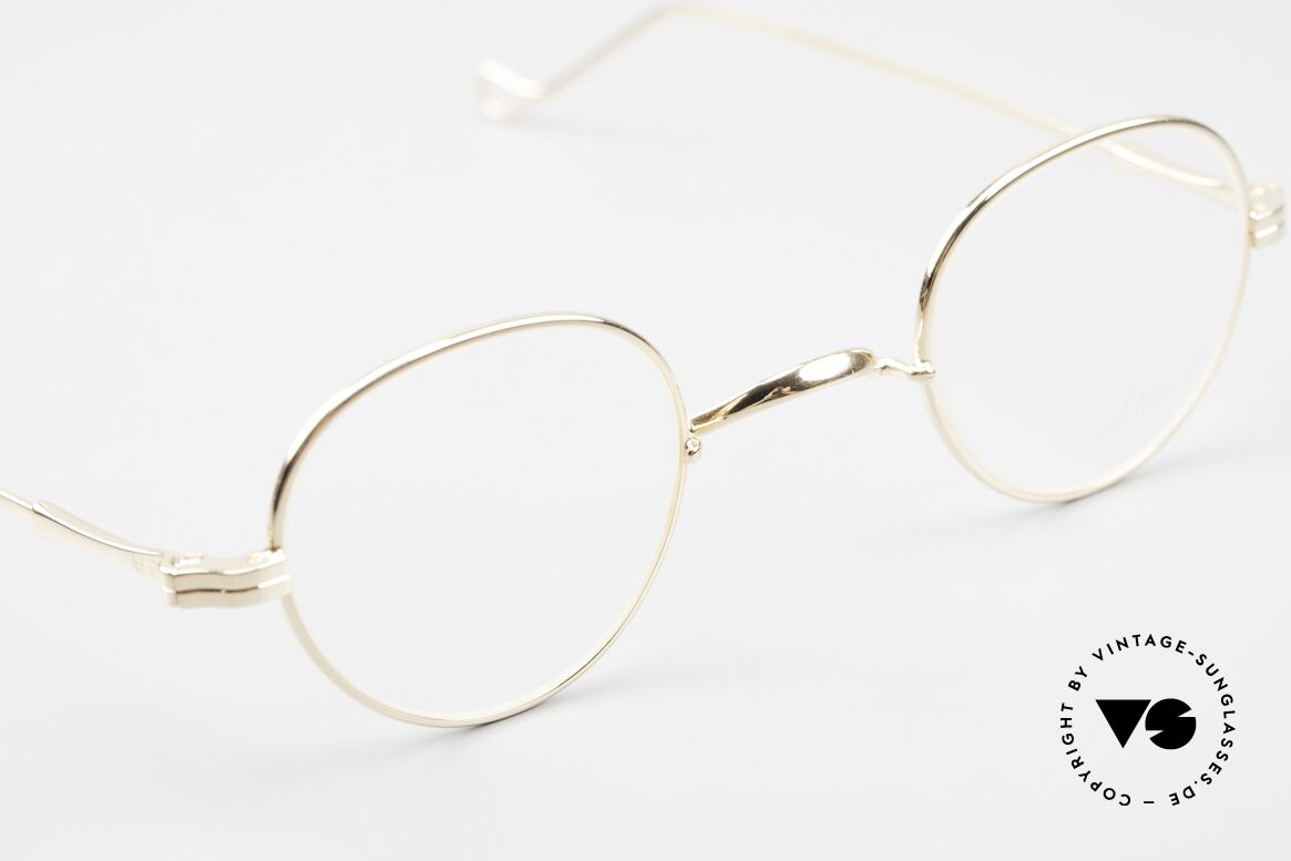 Lunor II 15 Alte Panto Brille Gold Plated, altes, ungetragenes LUNOR Original mit dem W-Steg, Passend für Herren und Damen