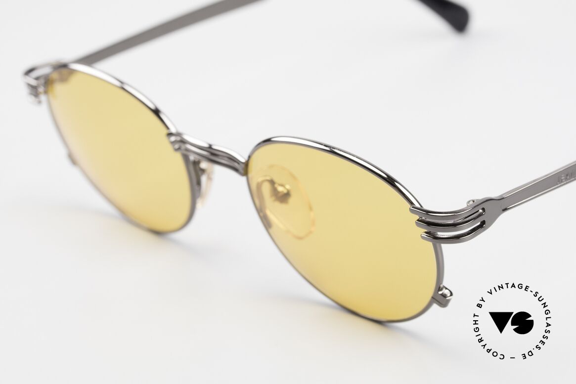 Jean Paul Gaultier 55-3174 90er Designer Vintage Brille, sehr edle Rahmen-Lackierung in "gunmetal", Größe 48-19, Passend für Herren und Damen