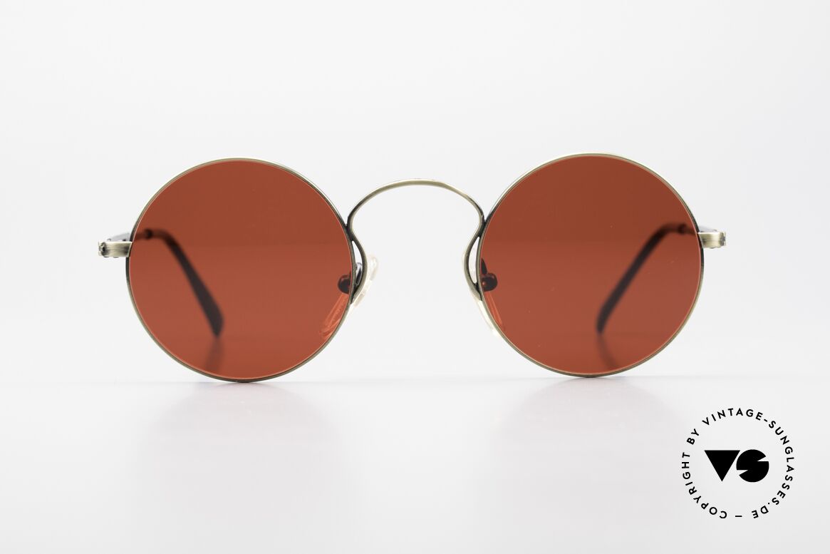 Jean Paul Gaultier 55-0172 Designer Sonnenbrille 3D Rot, runde Metall-Fassung; sehr leicht und komfortabel, Passend für Herren und Damen