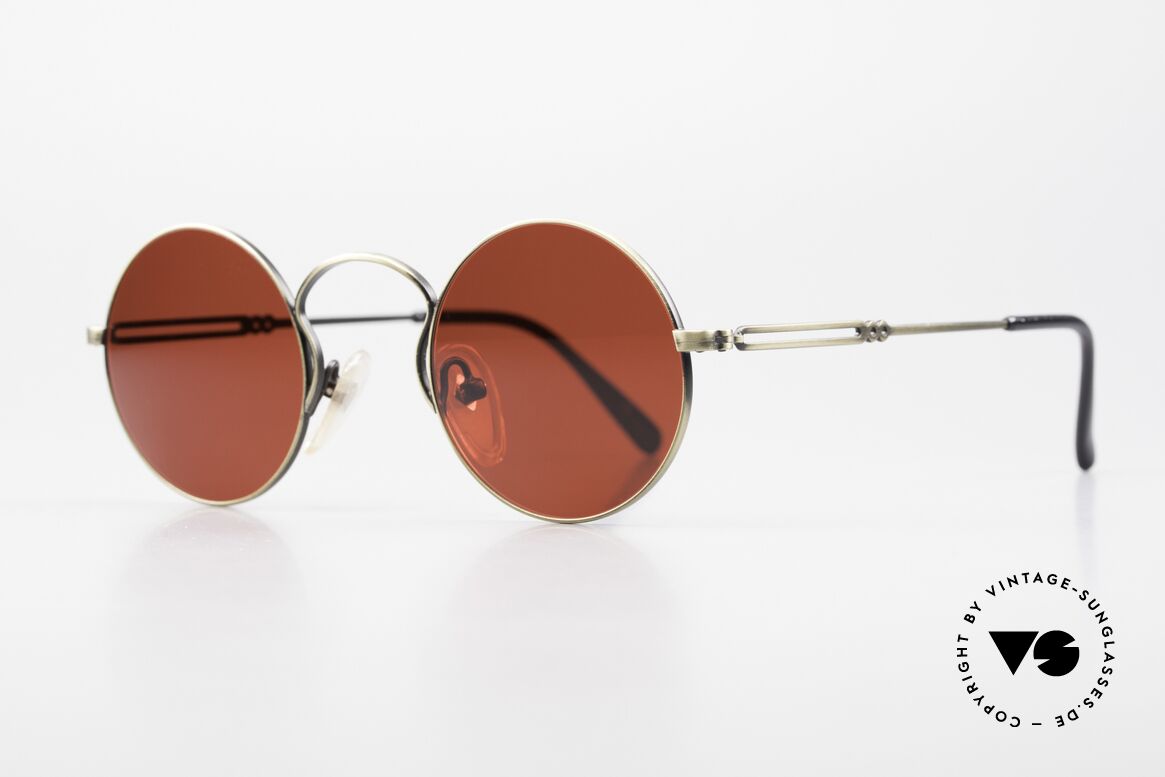 Jean Paul Gaultier 55-0172 Designer Sonnenbrille 3D Rot, hochklassig gebürstete Oberfläche in "Antik Gold", Passend für Herren und Damen