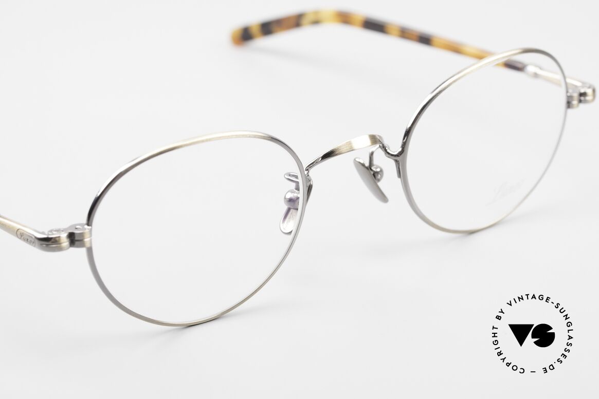 Lunor VA 108 Panto Brille Antik Gold, Panto-Stil Fassung mit Nasenpads aus reinem Titan, Passend für Herren und Damen