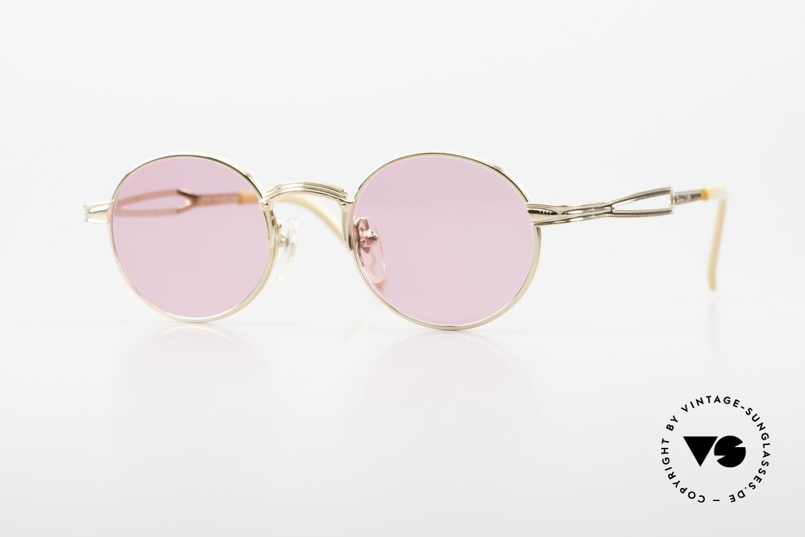 Jean Paul Gaultier 55-7107 Runde Pinke Vergoldete Brille, pinke, runde vintage Brille von Jean Paul GAULTIER, Passend für Herren und Damen