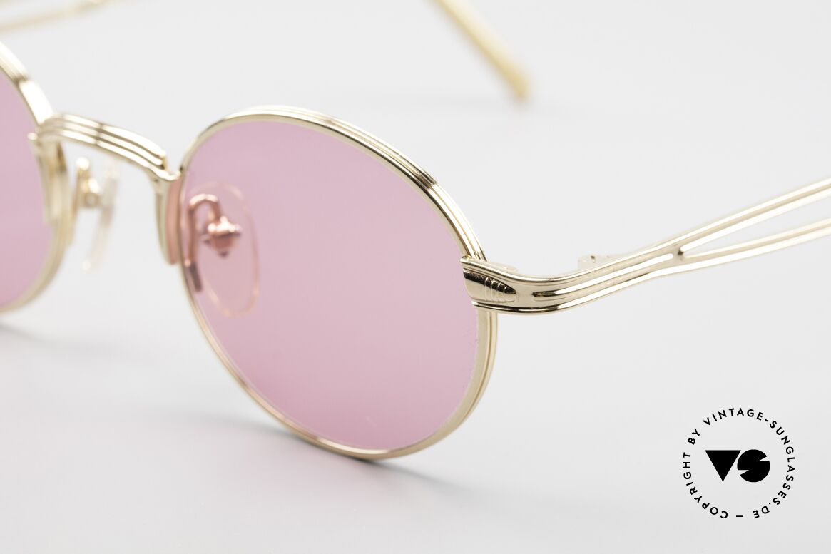 Jean Paul Gaultier 55-7107 Runde Pinke Vergoldete Brille, ein echtes Designerstück in herausragender Qualität!, Passend für Herren und Damen