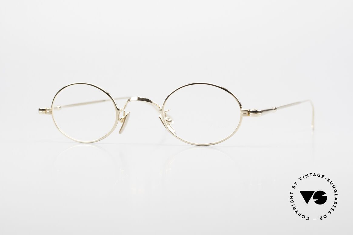 Lunor V 101 Kleine Ovale Brille Vergoldet, LUNOR Brillen-Modell V 101 in Größe 40/23, 140, Passend für Herren und Damen