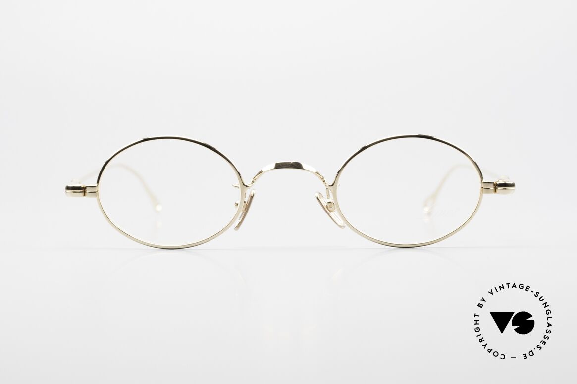 Lunor V 101 Kleine Ovale Brille Vergoldet, LUNOR Brillen-Modell V 101 in Größe 40/23, 140, Passend für Herren und Damen